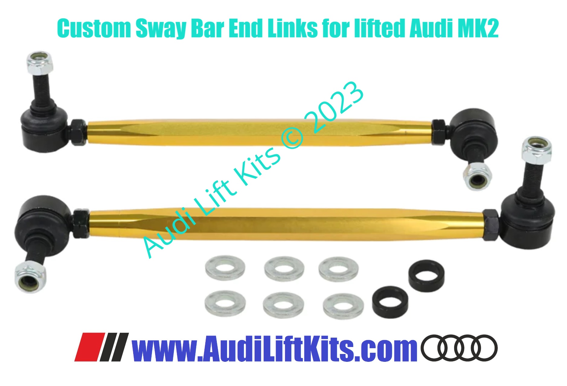 Custom Extended Sway Bar End Links for Lifted Audi Vehicles